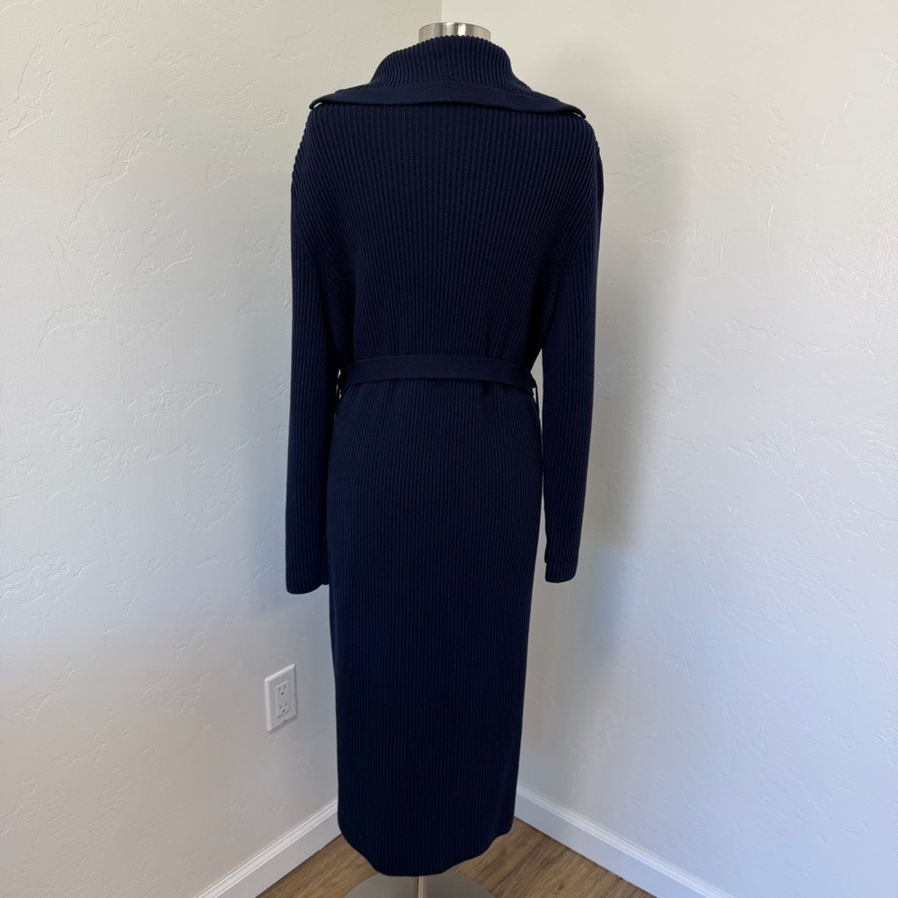 Lauren Ralph Lauren Navy Blue Long Button Up Ribbed Cardigan Size XL - Picture 7 of 10